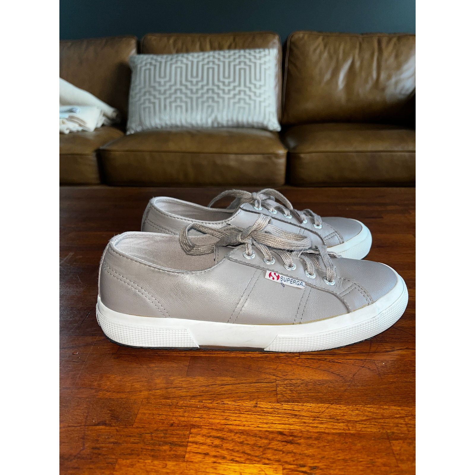 Superga Superga 2750 Leather Low Top Comfort Sneaker Gray M6/W7.5 Size US 7.5 / IT 37.5 - 1 Thumbnail