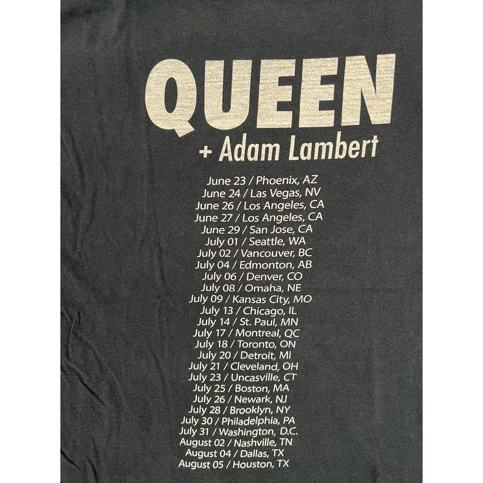 Other Queen Adam Lambert Concert Tour T-Shirt Size XL Double Side Size US XL / EU 56 / 4 - 10 Thumbnail