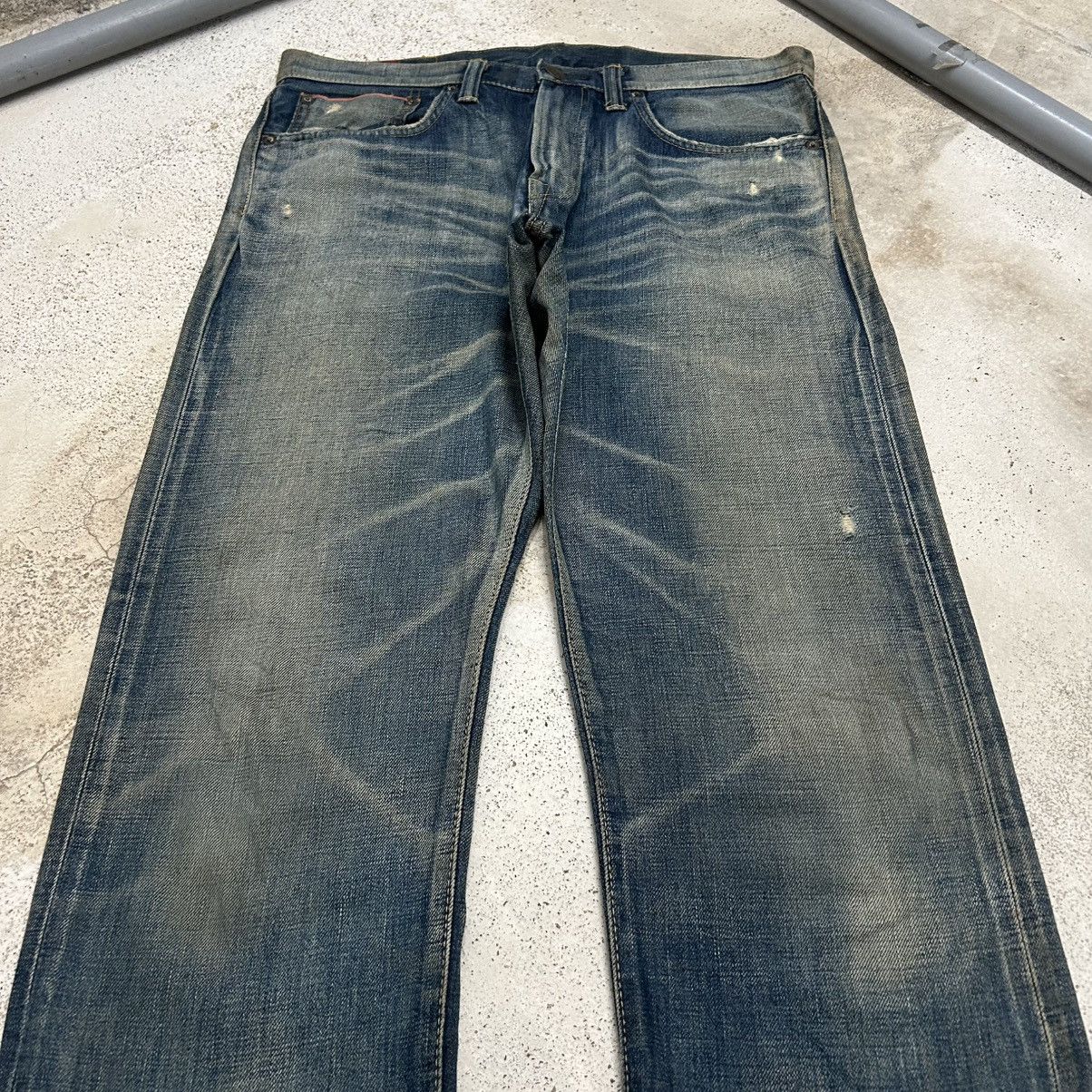 Edwin Vintage Edwin Selvedge Mud Washed Clawn Marks Size US 33 - 3 Thumbnail