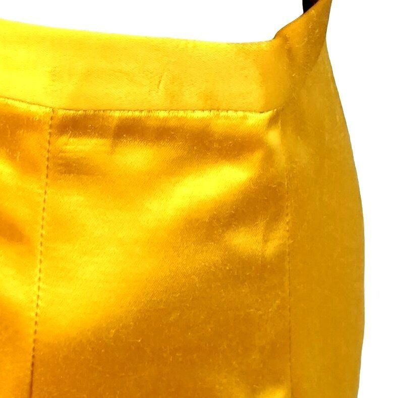 Vintage Vintage Yellow Yellow Satin Wiggle Pencil Skirt Size S 50s M Size 27" / US 4 / IT 40 - 8 Thumbnail