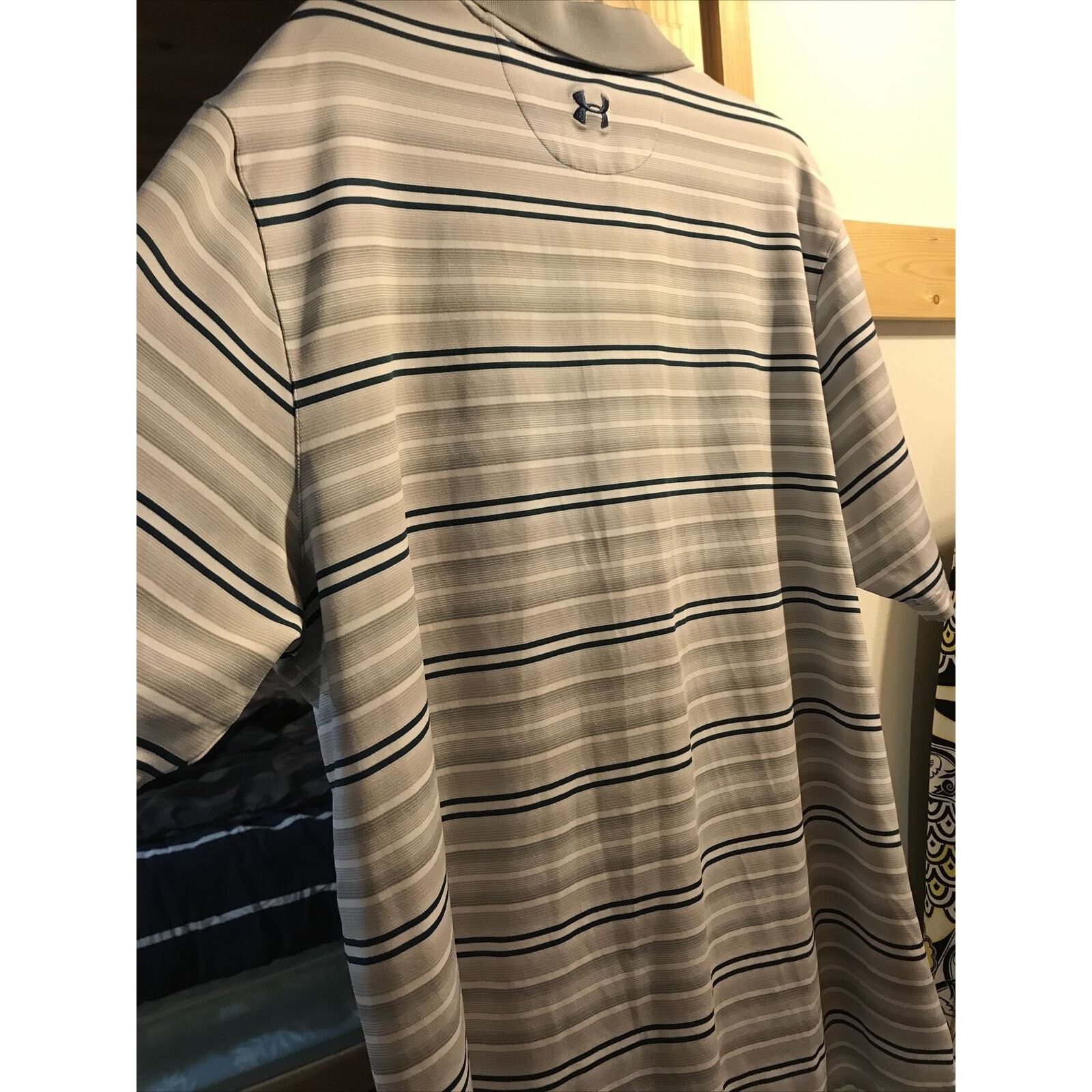 Under Armour Under Armour Heat Gear Mens XXL Striped Polyester Polo Shirt Size US XXL / EU 58 / 5 - 12 Thumbnail