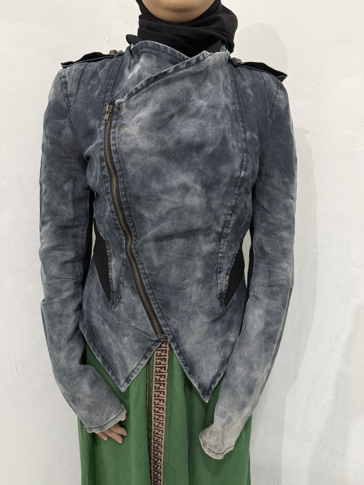 Yasuyuki Ishii Papaya assymetrical zipper jacket goa kmrii styled Size US S / EU 44-46 / 1 - 2 Thumbnail