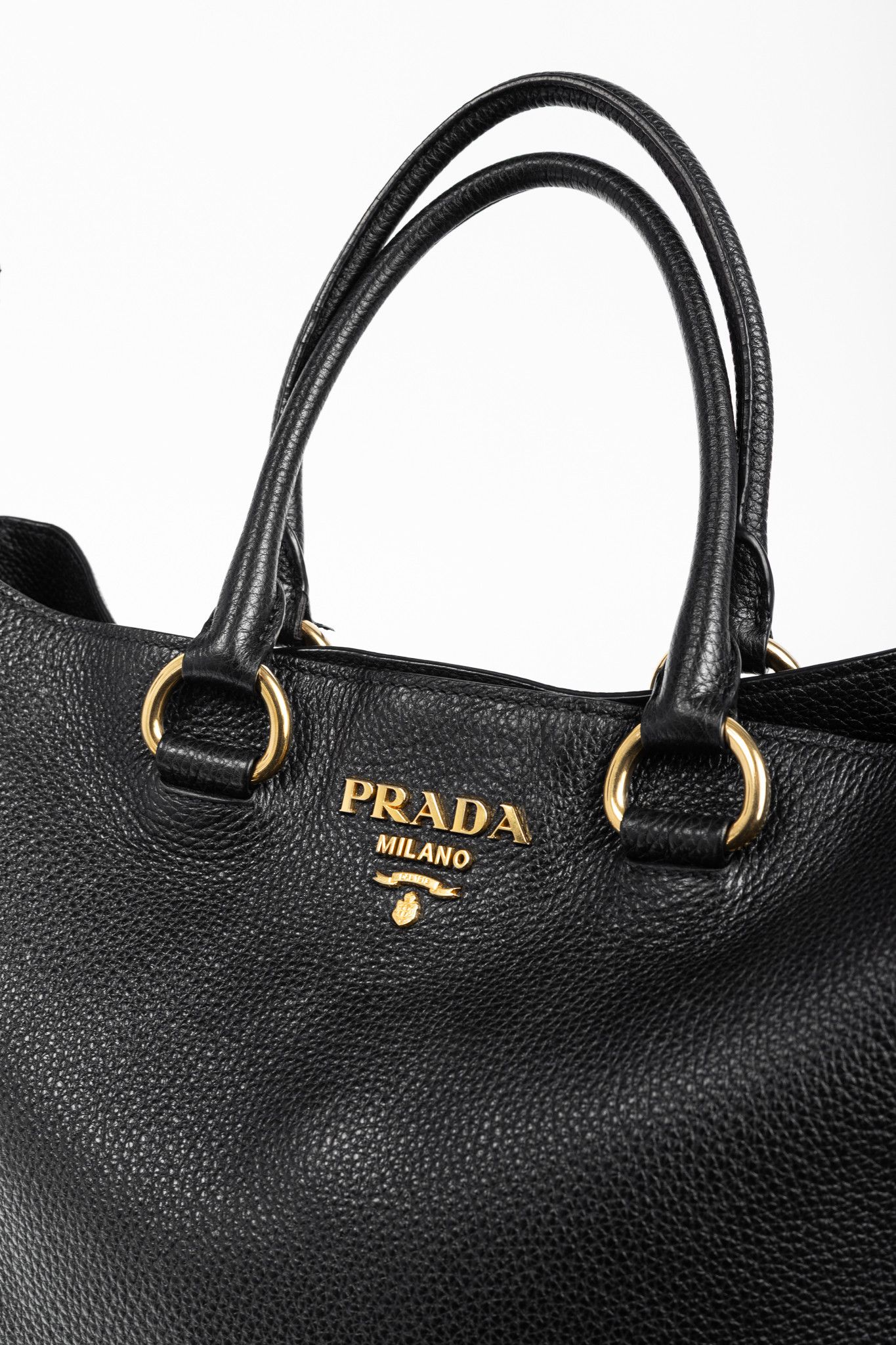 Prada Prada Nero Vitello Phenix Leather Shopping Tote Size ONE SIZE - 8 Thumbnail