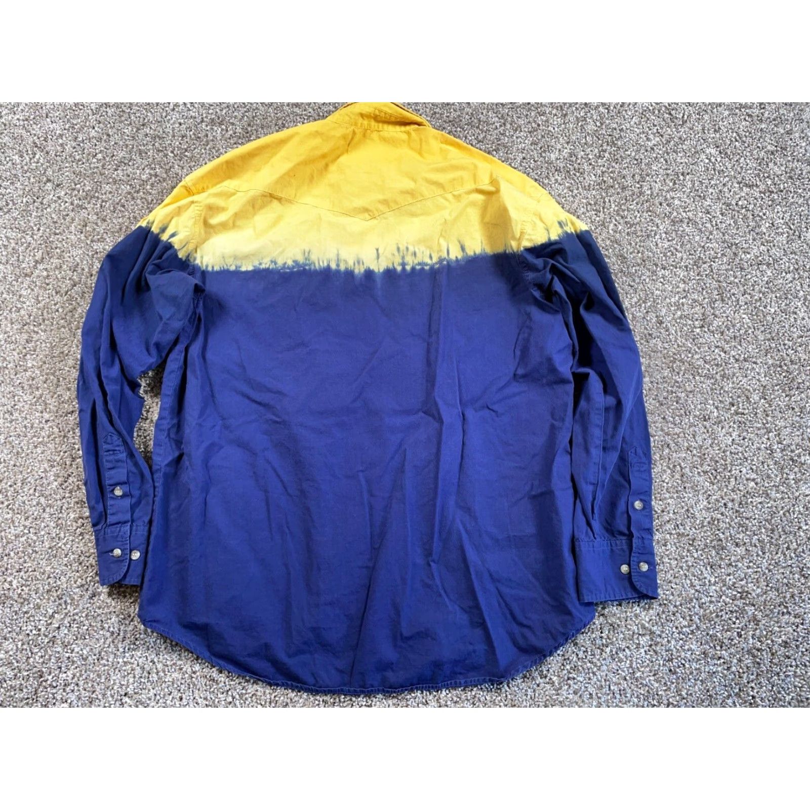 Wrangler VINTAGE Wrangler Western Shirt Adult XL Blue Yellow Striped Tie Dye Embroidered Mens Size US XL / EU 56 / 4 - 3 Thumbnail