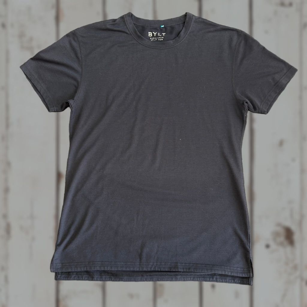 Vintage BYLT T Shirt Basic Crew Navy Blue Mens M Short Sleeve Crew Neck Logo Knit Cotton Blend T-Shirt All Seasons Casual Athletic Streetwear Sportswear Size US M / EU 48-50 / 2 - 1 Thumbnail