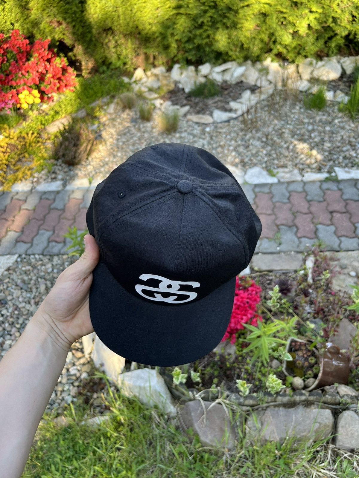 Stussy × Vintage Vintage Stussy y2k big logo SS panel cap hat Size ONE SIZE - 10 Thumbnail
