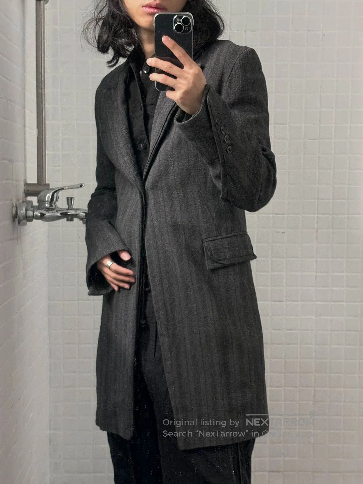 Ann Demeulemeester Long Structured Black Coat . Size US XS / EU 42 / 0 - 1 Thumbnail