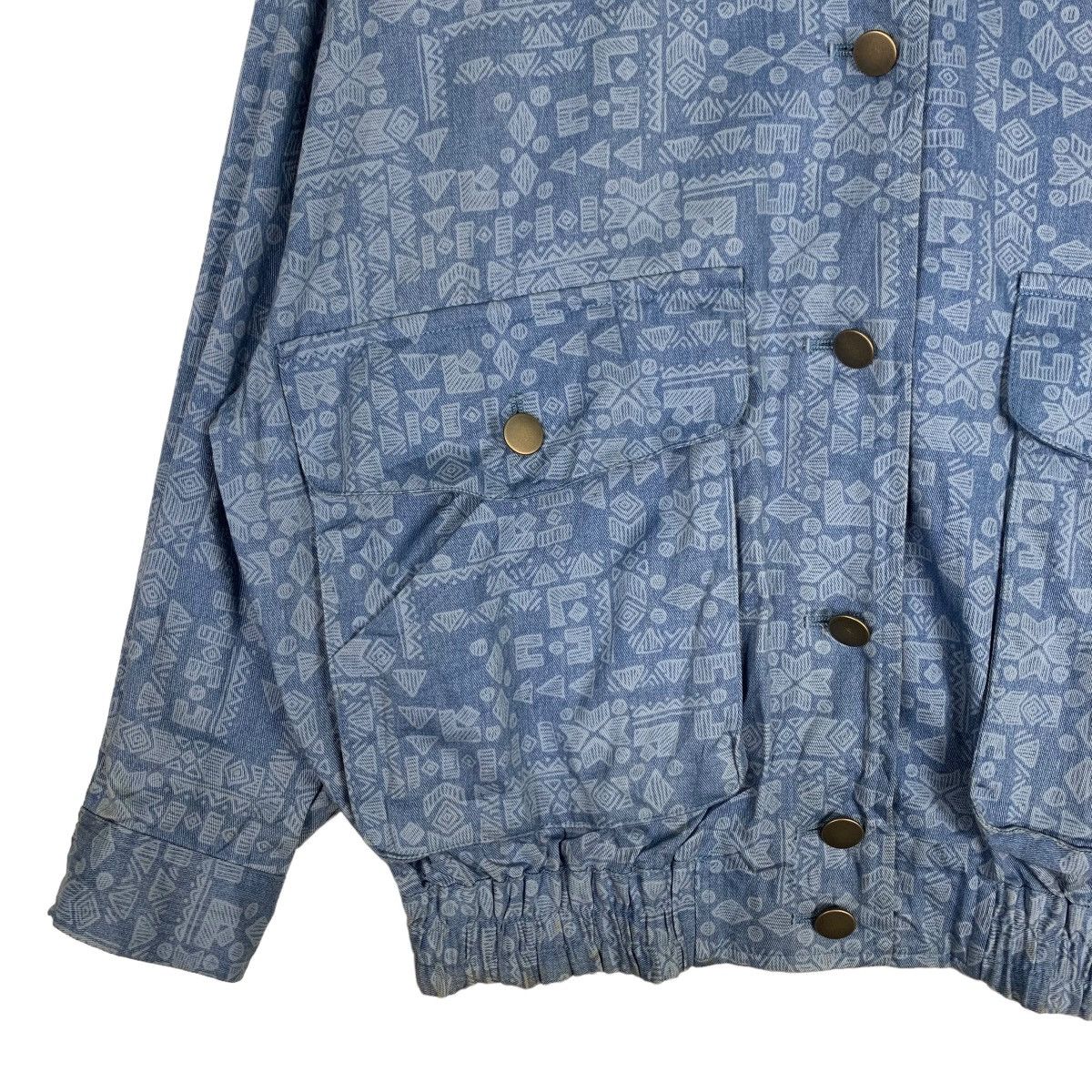 Japanese Brand WATER BACK Motif Design Blue Bomber Jacket #0889-C40 Size M / US 6-8 / IT 42-44 - 5 Thumbnail