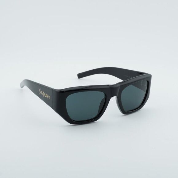 Saint Laurent Paris Saint Laurent SL740 005 Sunglasses Shiny Black Square Frame Size ONE SIZE - 4 Thumbnail
