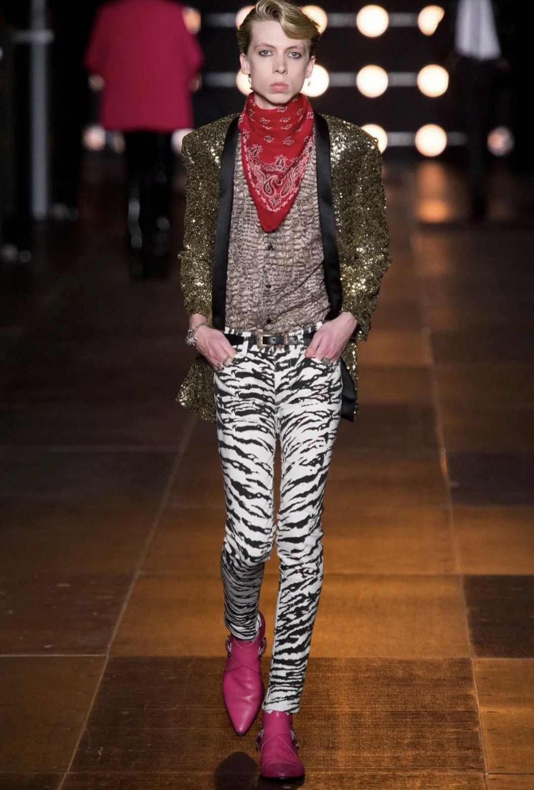 SS14 Saint Laurent crocodile shirt Hedi Slimane 40