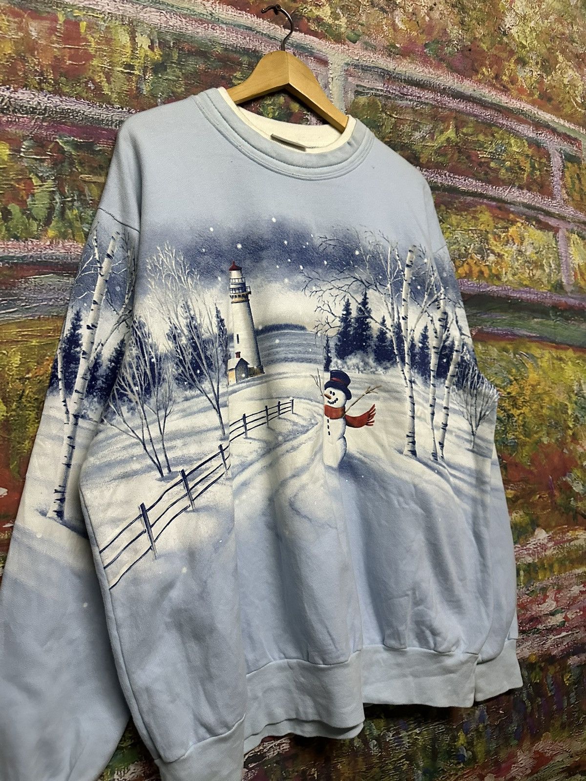 Vintage Vintage 90’s Christmas Overprint sweatshirt Size US XL / EU 56 / 4 - 5 Thumbnail