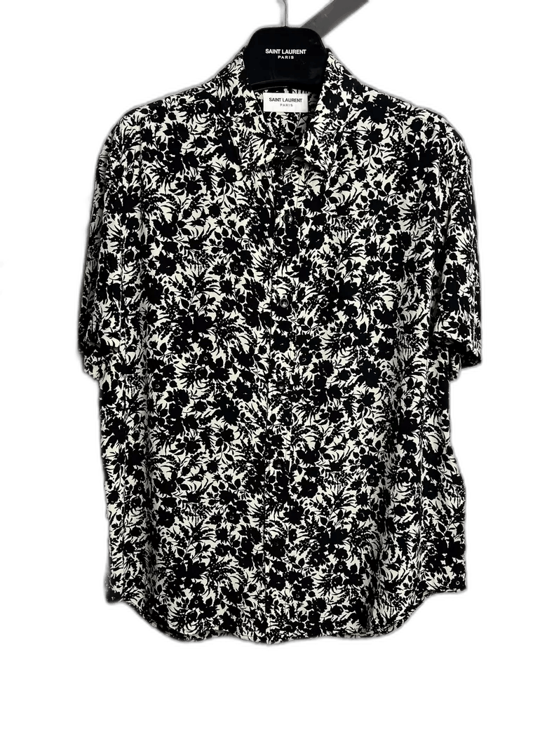 Saint Laurent Paris Saint Laurent Floral Print Short Sleeve Shirt-2507 Size US S / EU 44-46 / 1 - 1 Thumbnail