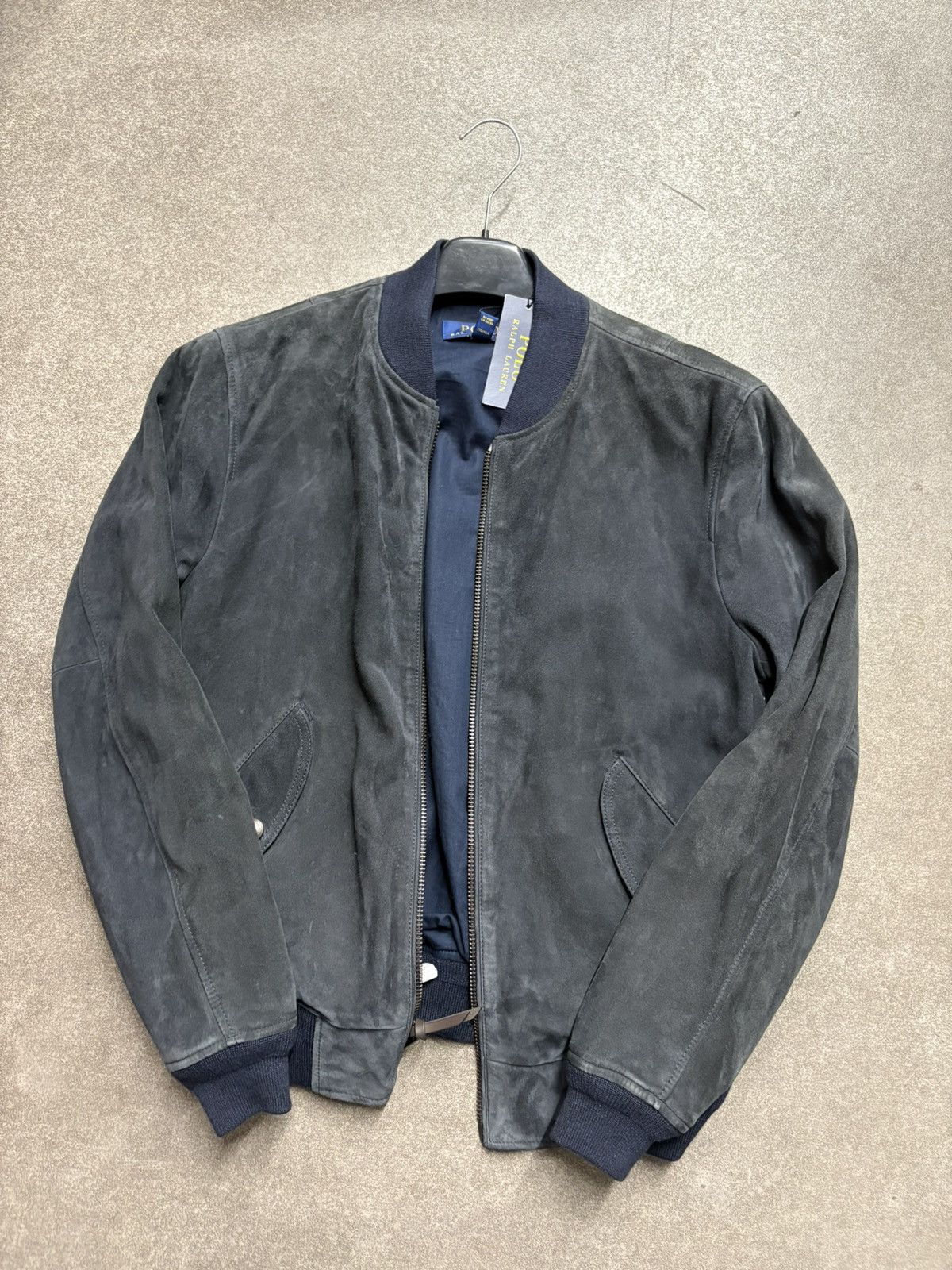 Polo Ralph Lauren Navy Suede Bomber Jacket Ralph Lauren Men’s Size S – New Size US S / EU 44-46 / 1 - 1 Thumbnail