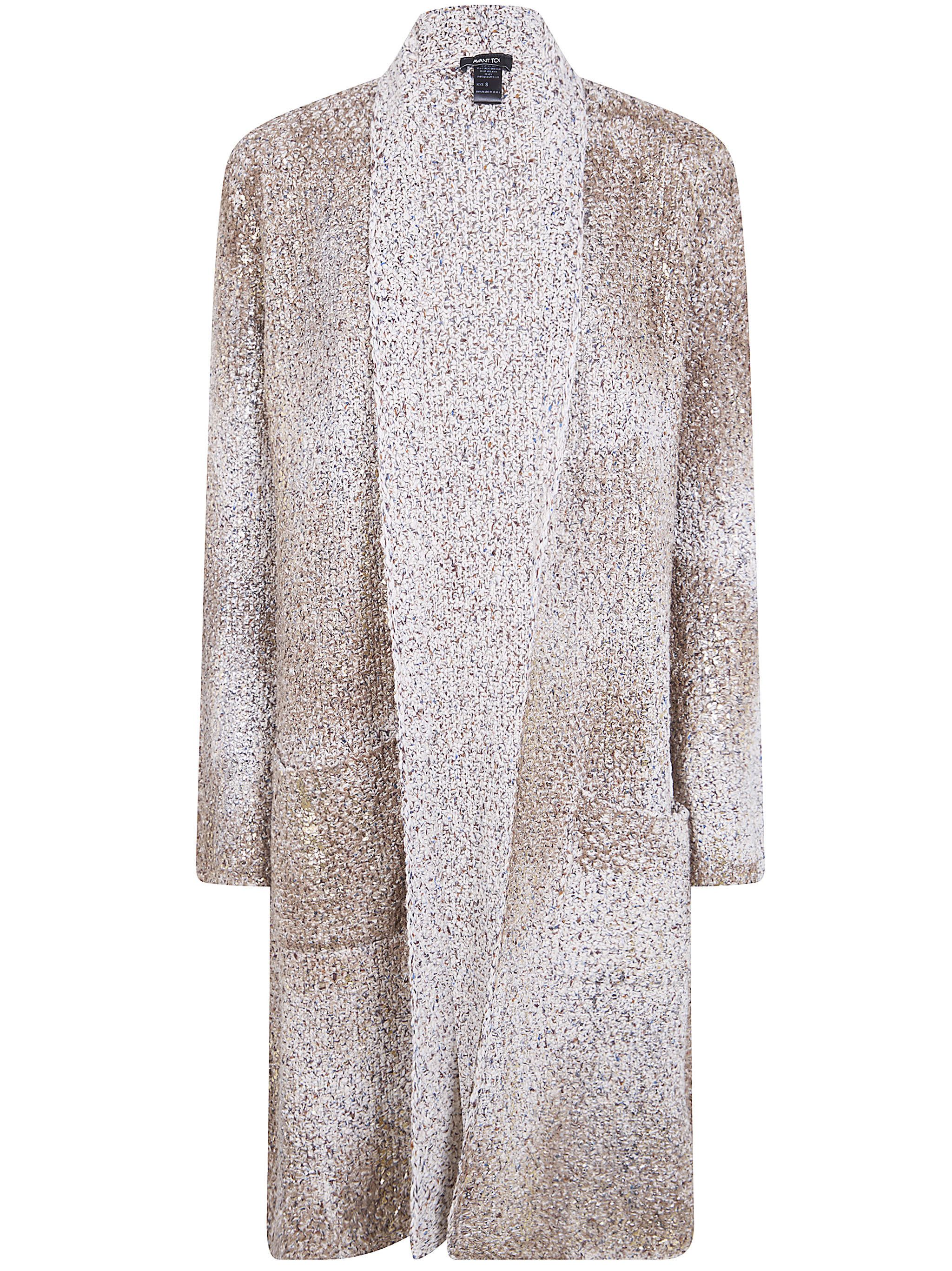Avant Toi LAMINATED SCRATCHED EFFECT MOSS STITCH CARDIGAN Size L / US 10 / IT 46 - 1 Thumbnail