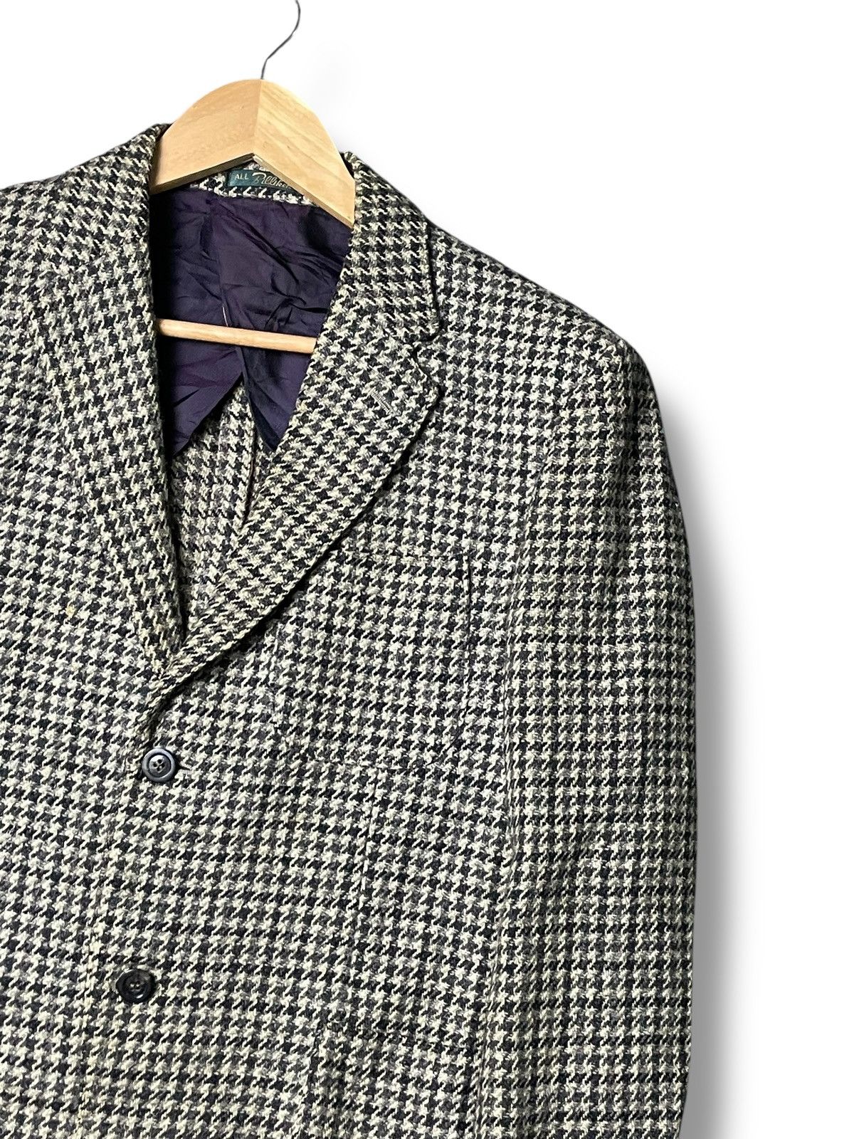 Designer × Japanese Brand × Vintage ALL Billiken Brand Houndstooth Wool Coat (59) Size US XS / EU 42 / 0 - 2 Thumbnail