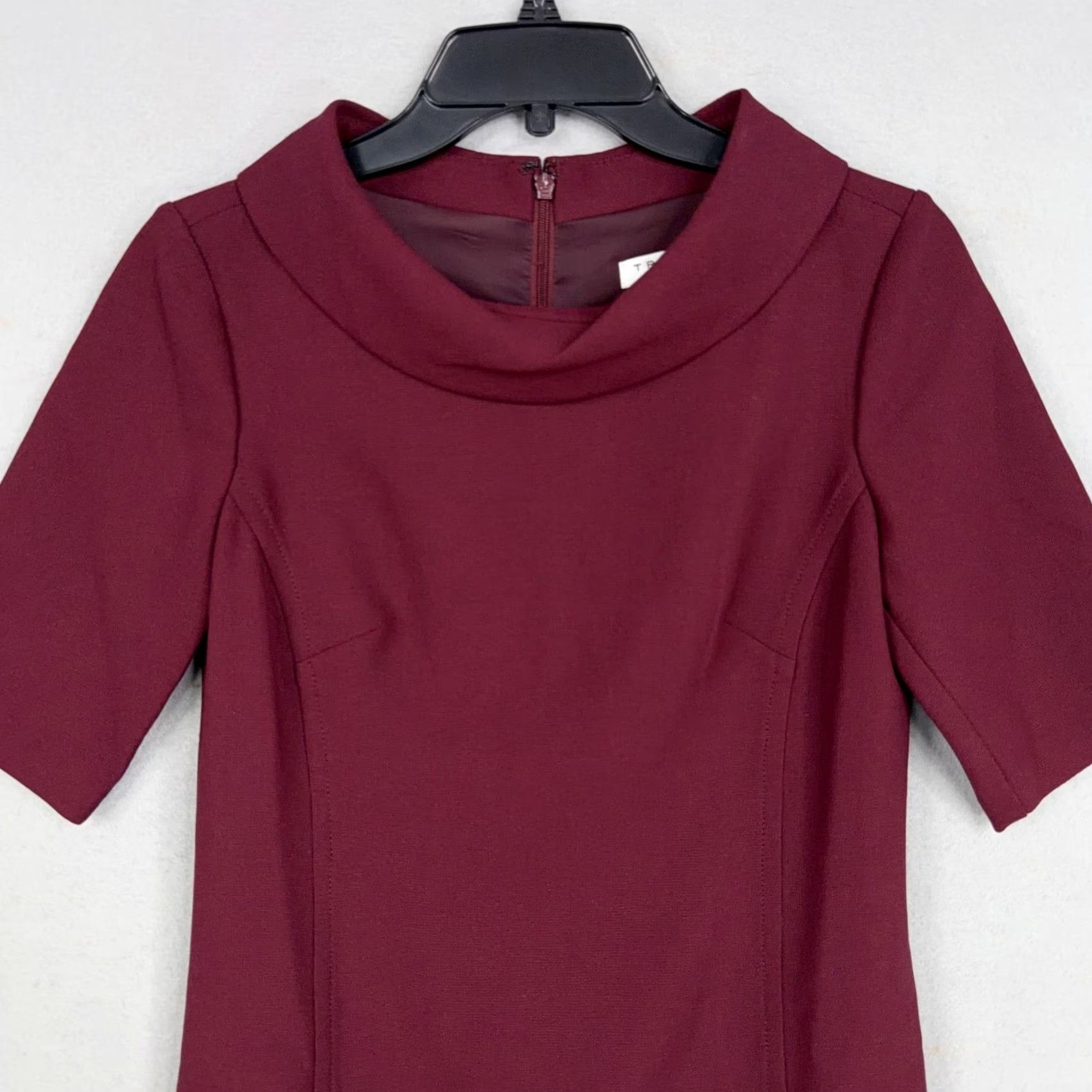 Trina Turk Trina Turk Dress Womens 0 Red Collared Short Sleeve Mini Shift Pockets Workwear Dress Size 25" / US 0 / IT 36 - 2 Thumbnail
