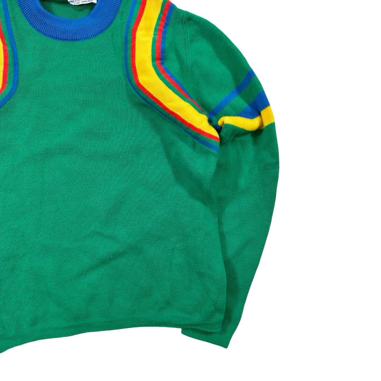 Vintage 80s Green 100% Wool Made in Hong Kong Knit Sweater