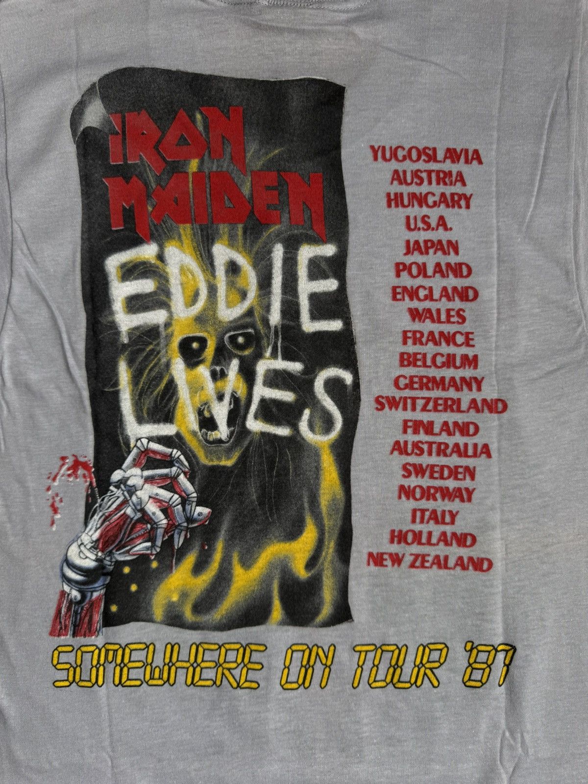 Vintage Rare Vintage Iron Maiden 80s Tour Band Tee Single Stitch Size US L / EU 52-54 / 3 - 4 Thumbnail
