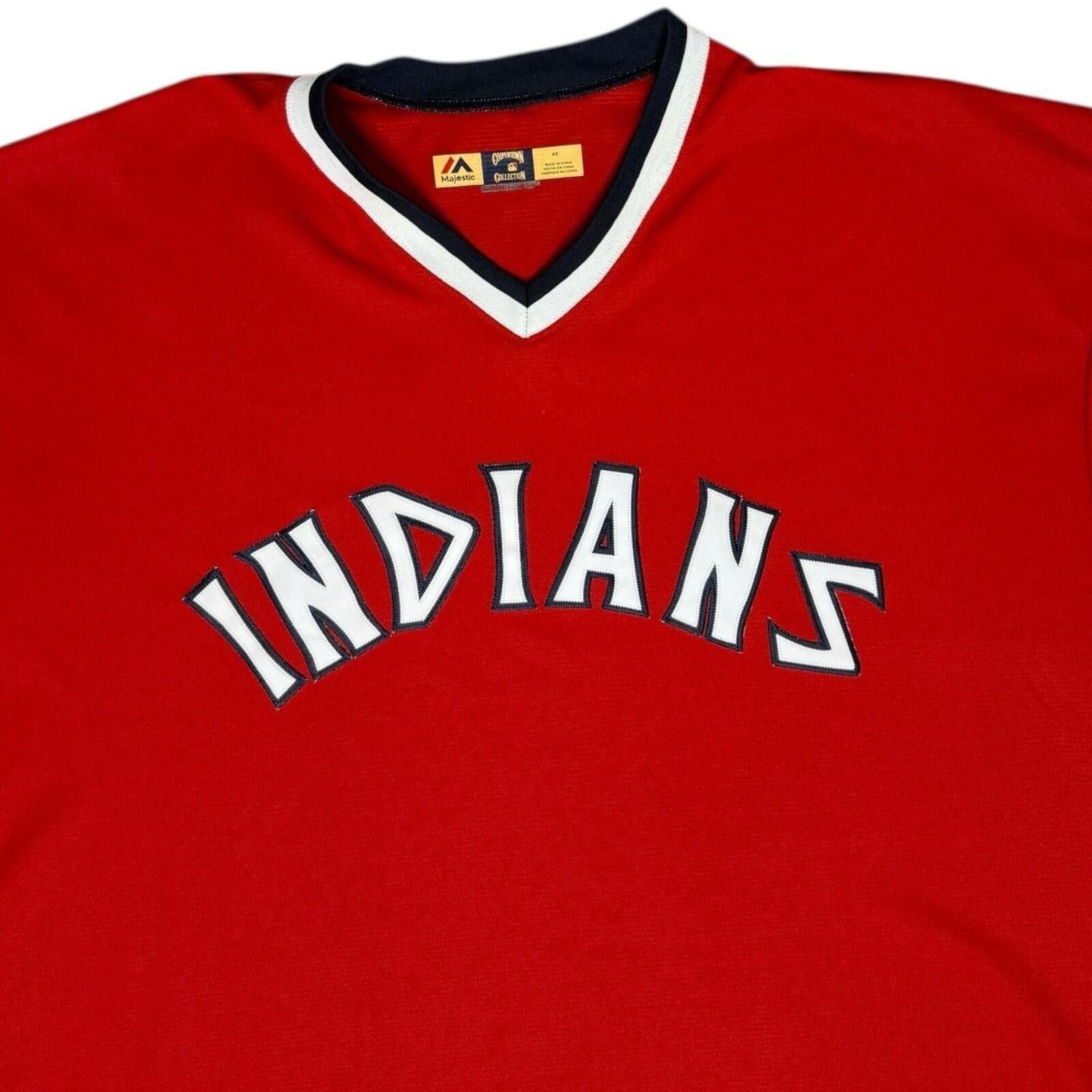 Majestic Cleveland Indians Jersey Throwback Cooperstown 4XL Size ONE SIZE - 3 Thumbnail