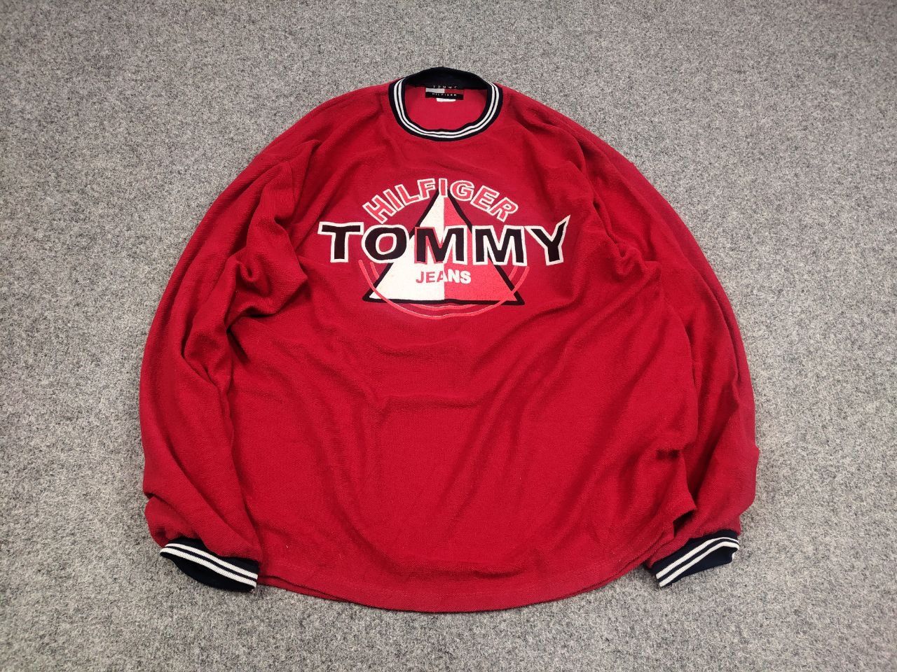 Tommy Hilfiger × Vintage Vintage Tommy Hilfiger Jeans USA Made Oversized Long Sleeve Size US XL / EU 56 / 4 - 2 Thumbnail