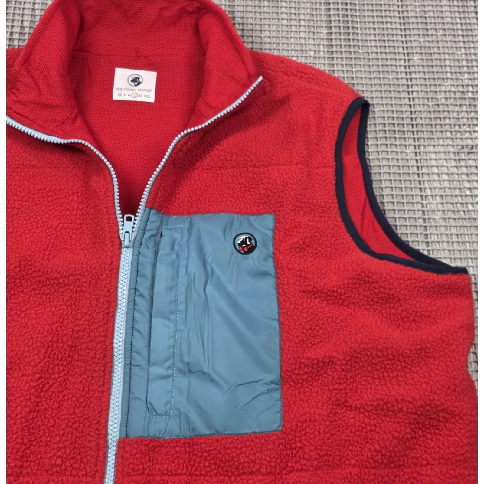 Southern Proper Southern Proper Vest Shirt Mens L Red Blue Full Zip Fleece Outdoor Size US L / EU 52-54 / 3 - 3 Thumbnail