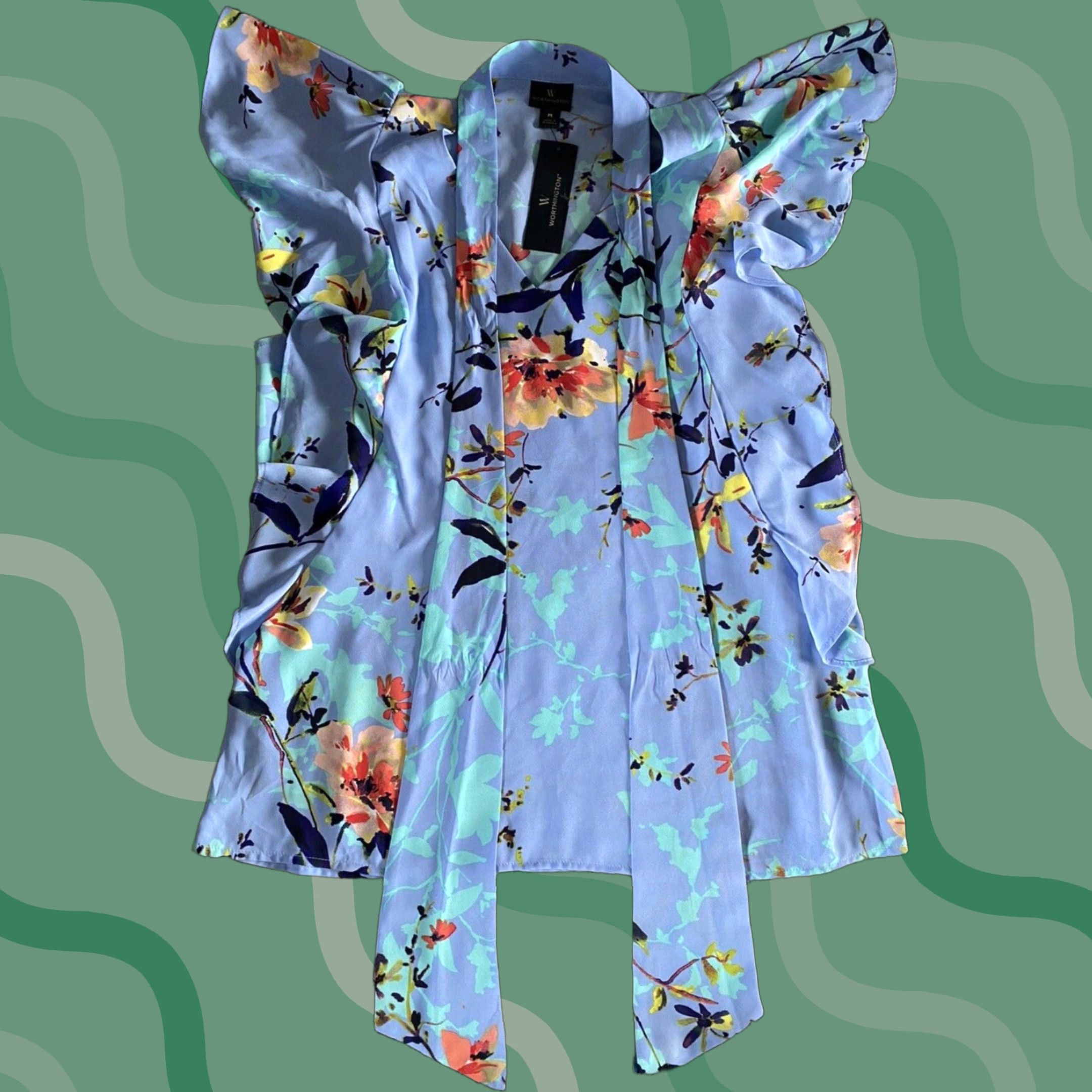 Worthington **Worthington Women’s Swiss Blue Floral Blouse Medium** User: Worthington Women’s Swiss Blue Floral Blouse Medium Size M / US 6-8 / IT 42-44 - 1 Thumbnail