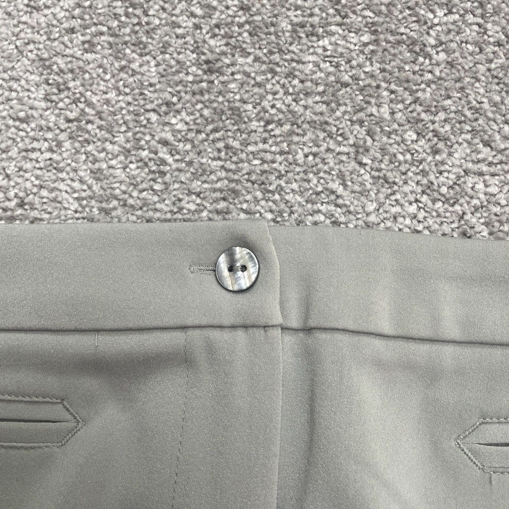 Vintage Chico's Trouser Dress Pants Womens 2.5 Short US12 Large Gray Straight 37x29.5 Size 36" / US 14 / IT 50 - 3 Thumbnail
