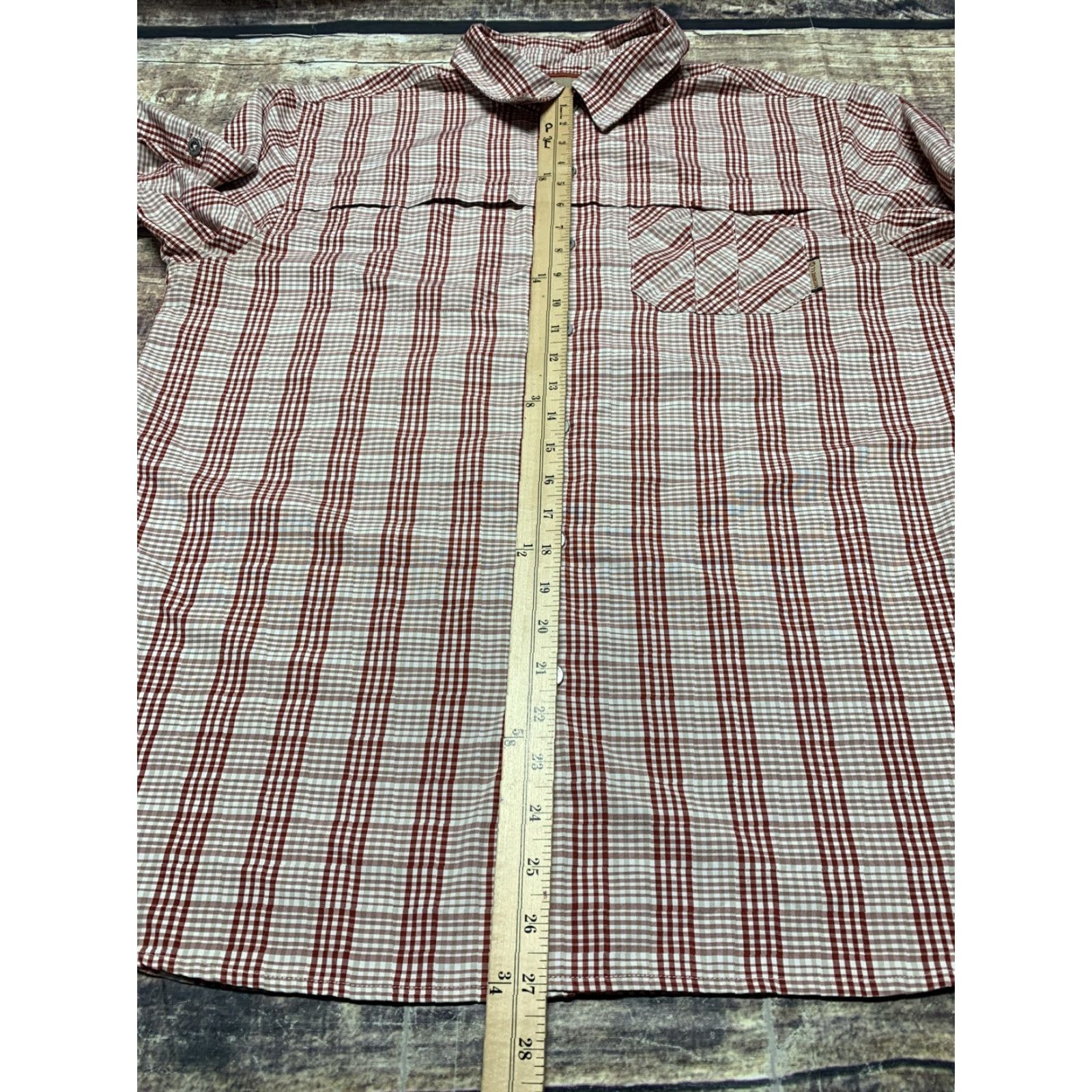 Merrell MERRILL Shirt Men’s LARGE Long Sleeve Button Front OPTI-WICK RUST TAN PLAID EUC Size US L / EU 52-54 / 3 - 7 Thumbnail