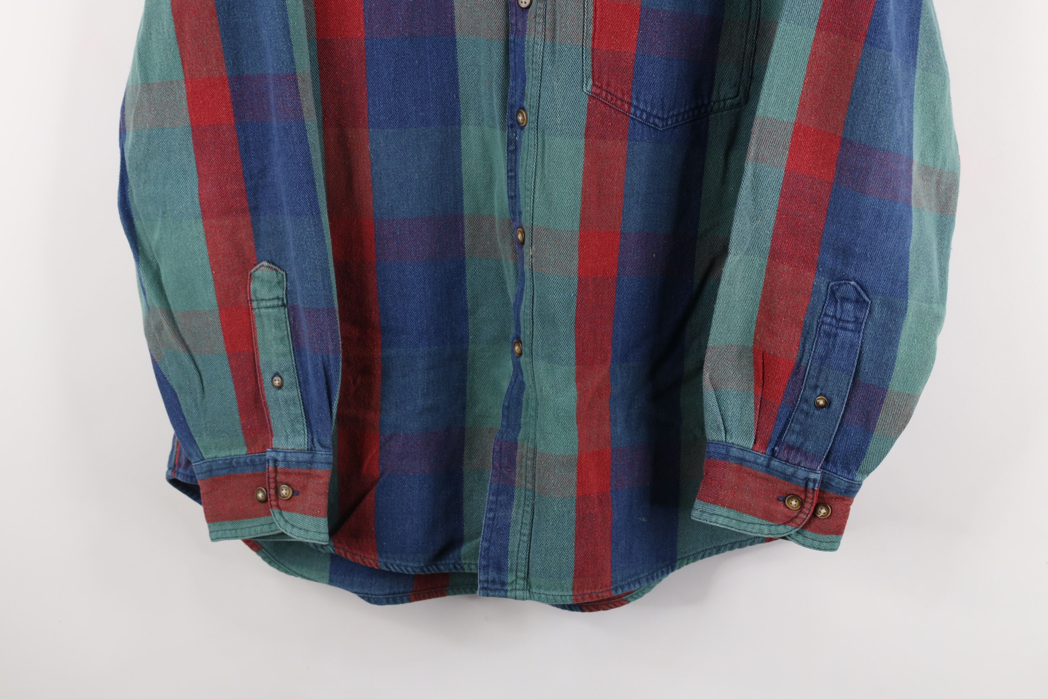 Vintage Vintage 90s Streetwear Plaid Flannel Button Down Shirt Size US L / EU 52-54 / 3 - 3 Thumbnail