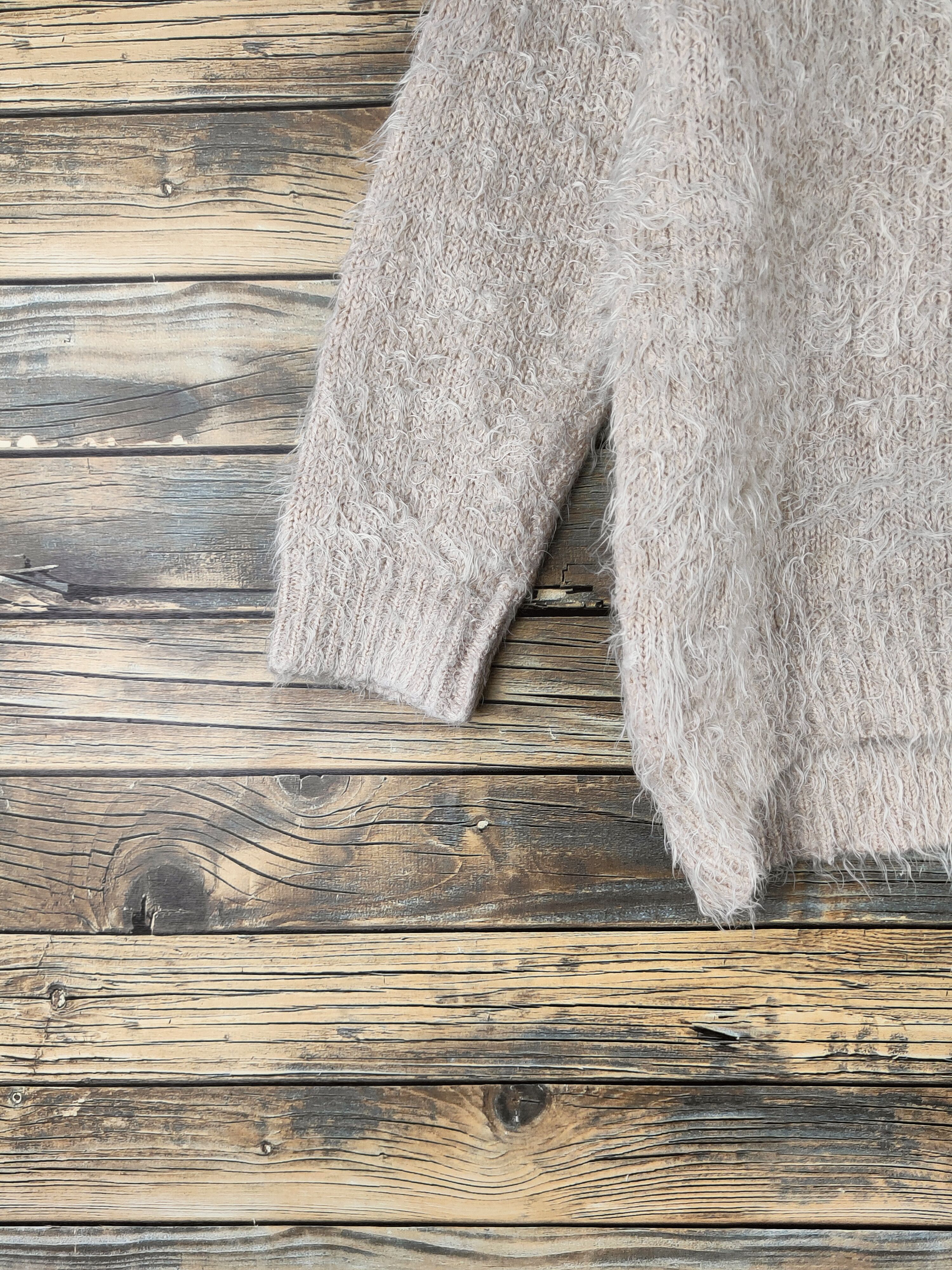 Japanese Brand DL One Way Light Peach Fur Mohair Knitwear #46-462 Size M / US 6-8 / IT 42-44 - 4 Thumbnail