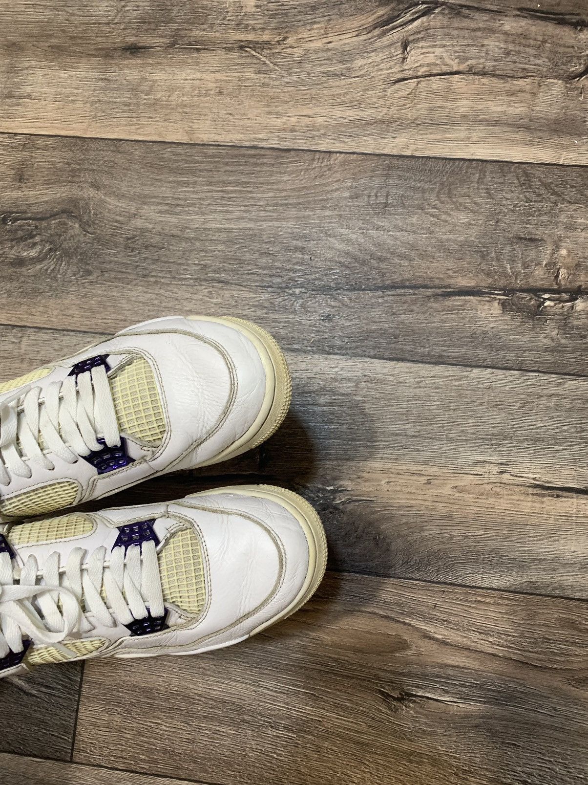 Jordan Brand × Nike Nike Air Jordan 4 Retro Purple Metallic White Size US10 Size US 10 / EU 43 - 9 Thumbnail