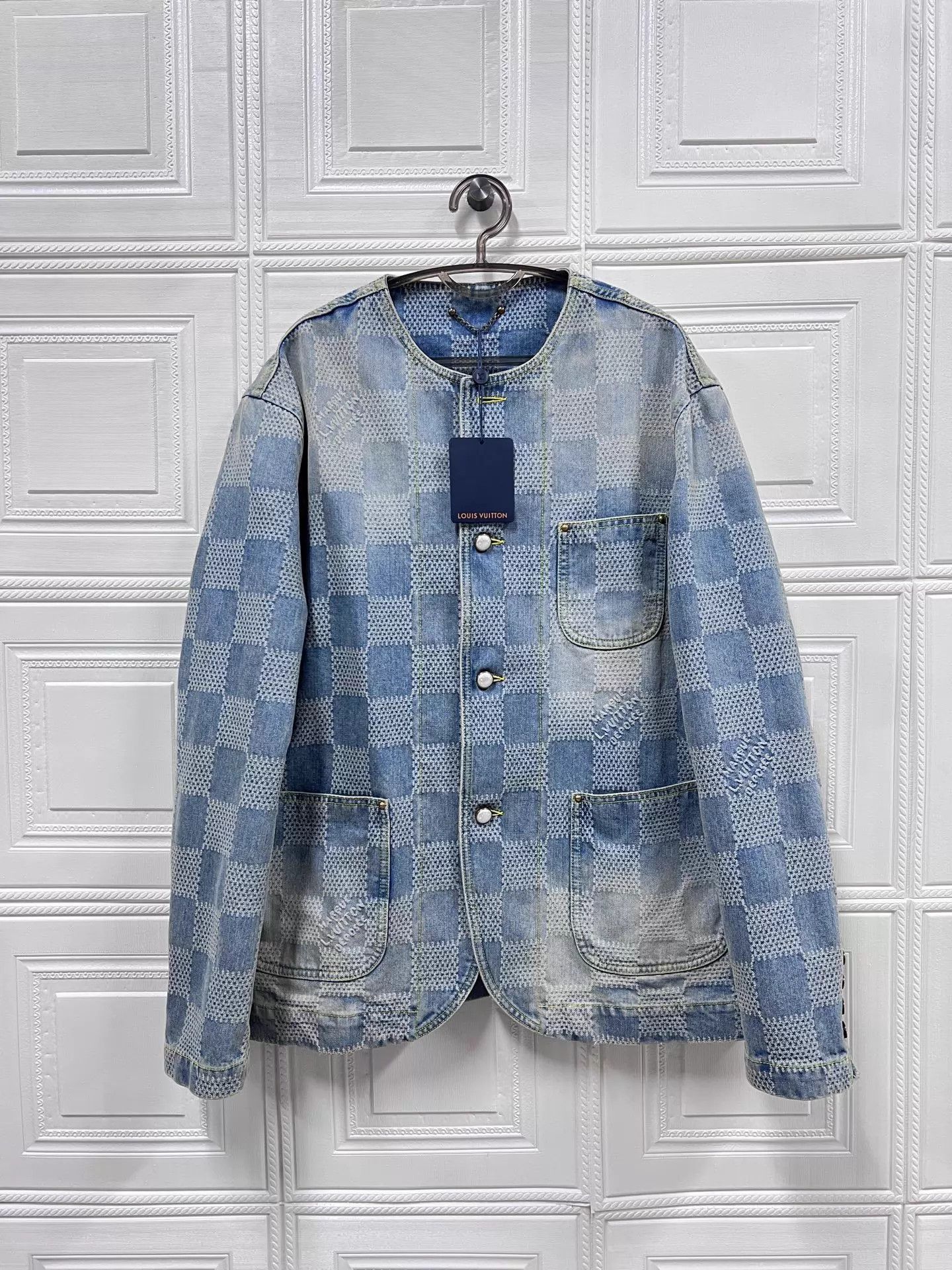 Louis Vuitton LV Pharrell Damier All-Over Print Denim Jacket Size 52 Size US L / EU 52-54 / 3 - 1 Thumbnail