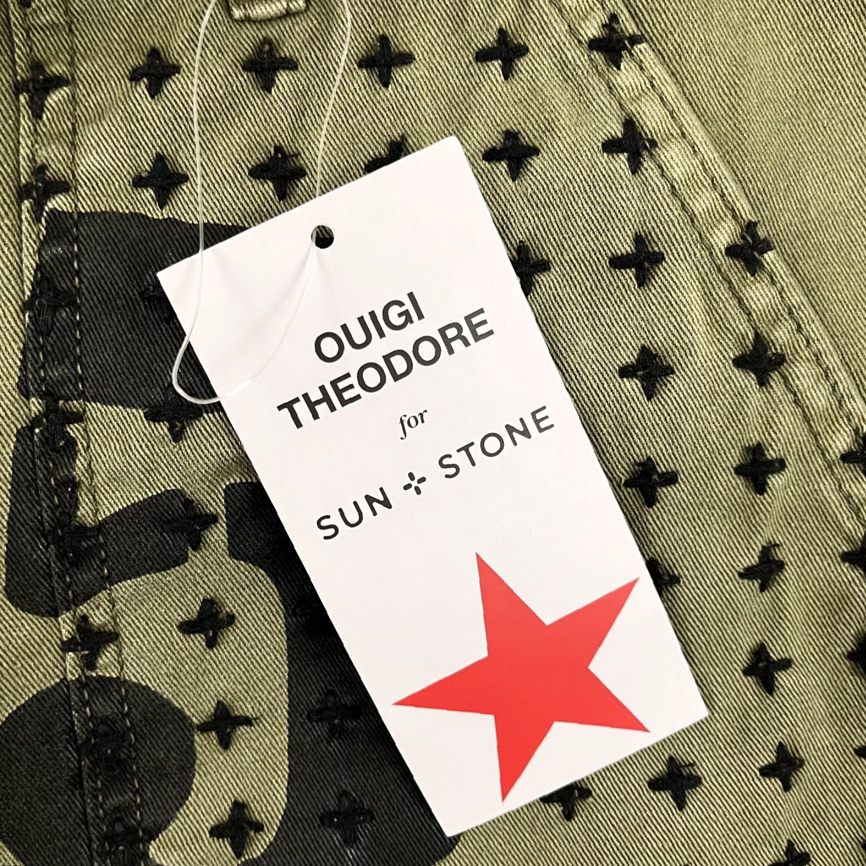 Olive VINTAGE Sun & Stone Men's Chino Pants 40x30 Olive Green Army Casual Outdoor Geometric Pattern Size US 40 / EU 56 - 3 Thumbnail