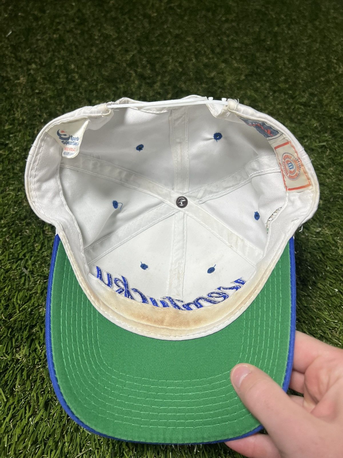 NCAA Vintage 90s Kentucky Wildcats Script Spell Out Snapback Hat Size ONE SIZE - 4 Thumbnail