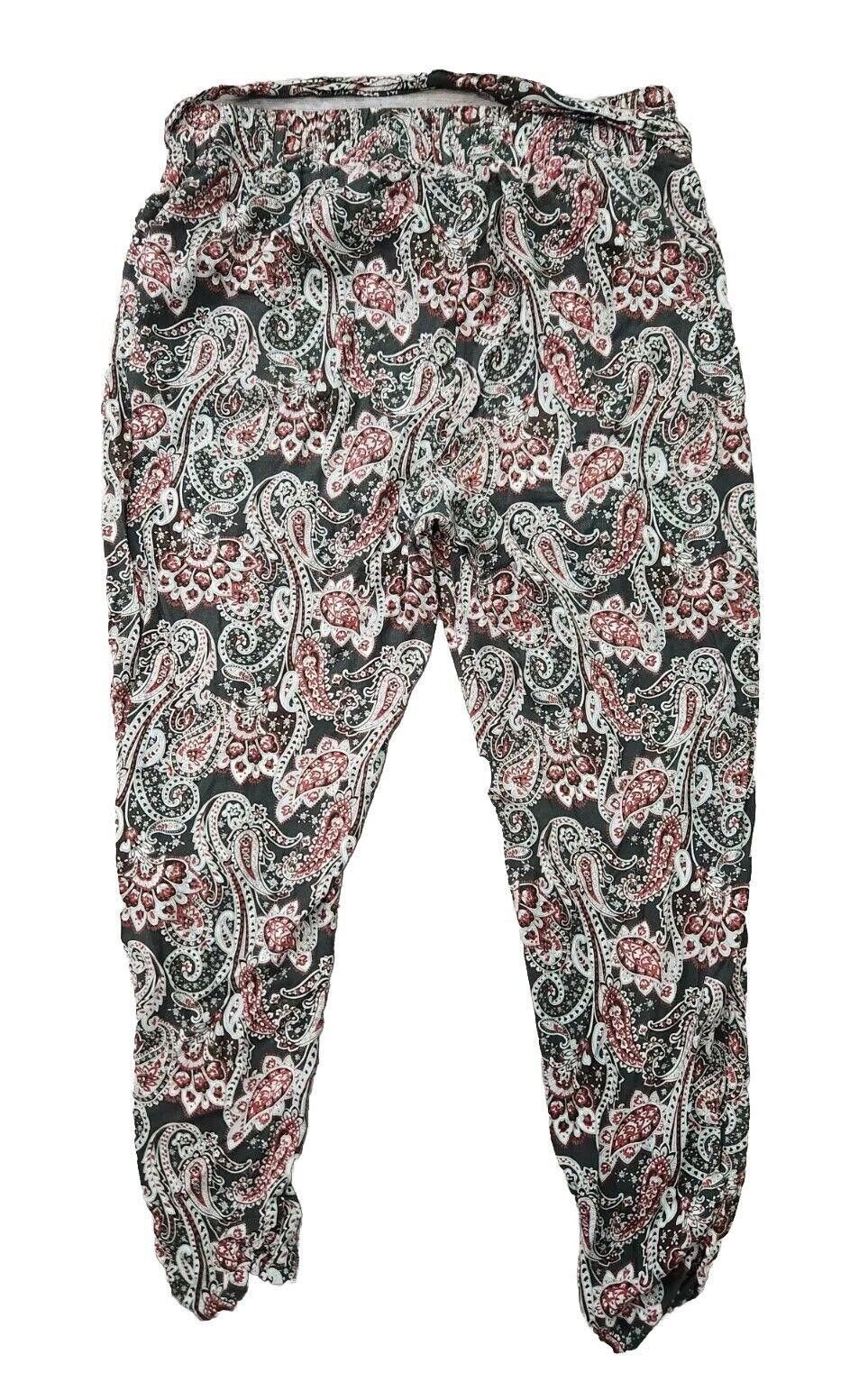 Designer One Five One Pants Large Hippie Boho Harem Tapered Paisley Size 36" / US 14 / IT 50 - 2 Thumbnail