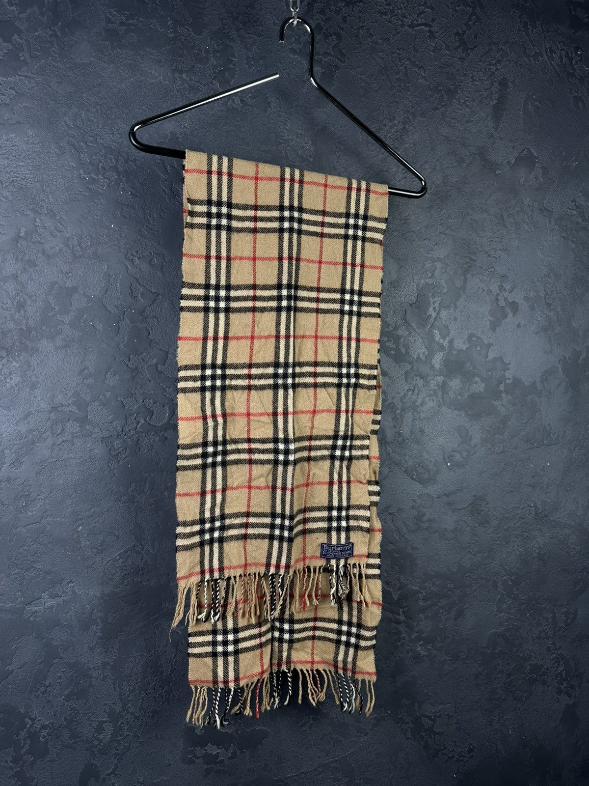 Burberry × Designer × Vintage 90's Vintage Burberry's London Cashmere Wool Scarf Size ONE SIZE - 3 Thumbnail