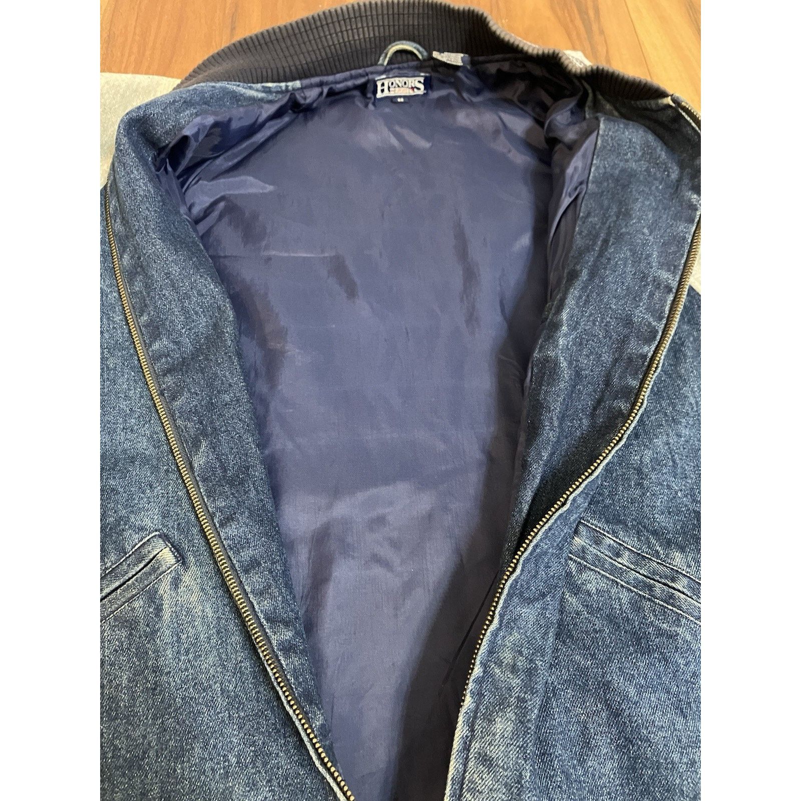 Starter Vtg Honors Sport Jacket Mens Medium Blue Varsity Denim Zip Size US M / EU 48-50 / 2 - 11 Thumbnail