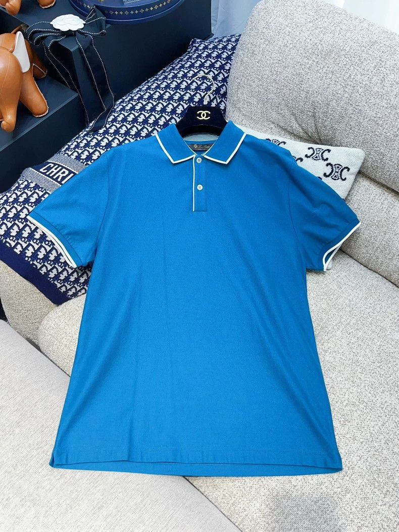 Loro Piana LORO PIANA Blue short-sleeved polo shirt Size US M / EU 48-50 / 2 - 1 Thumbnail