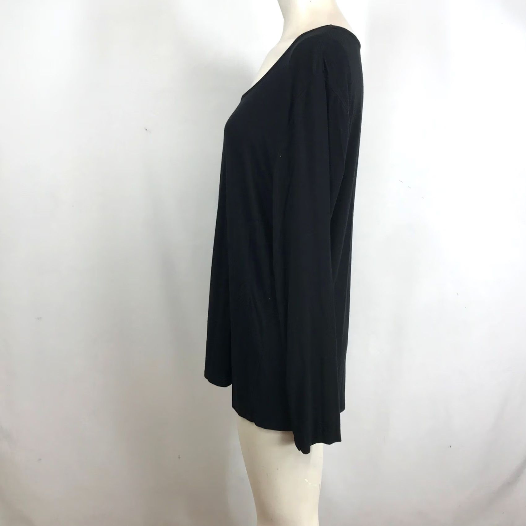 Vintage Soma Womens Black Long Sleeve Scoop Neck Relaxed Fit Rayon Blend Top L Size L / US 10 / IT 46 - 6 Thumbnail