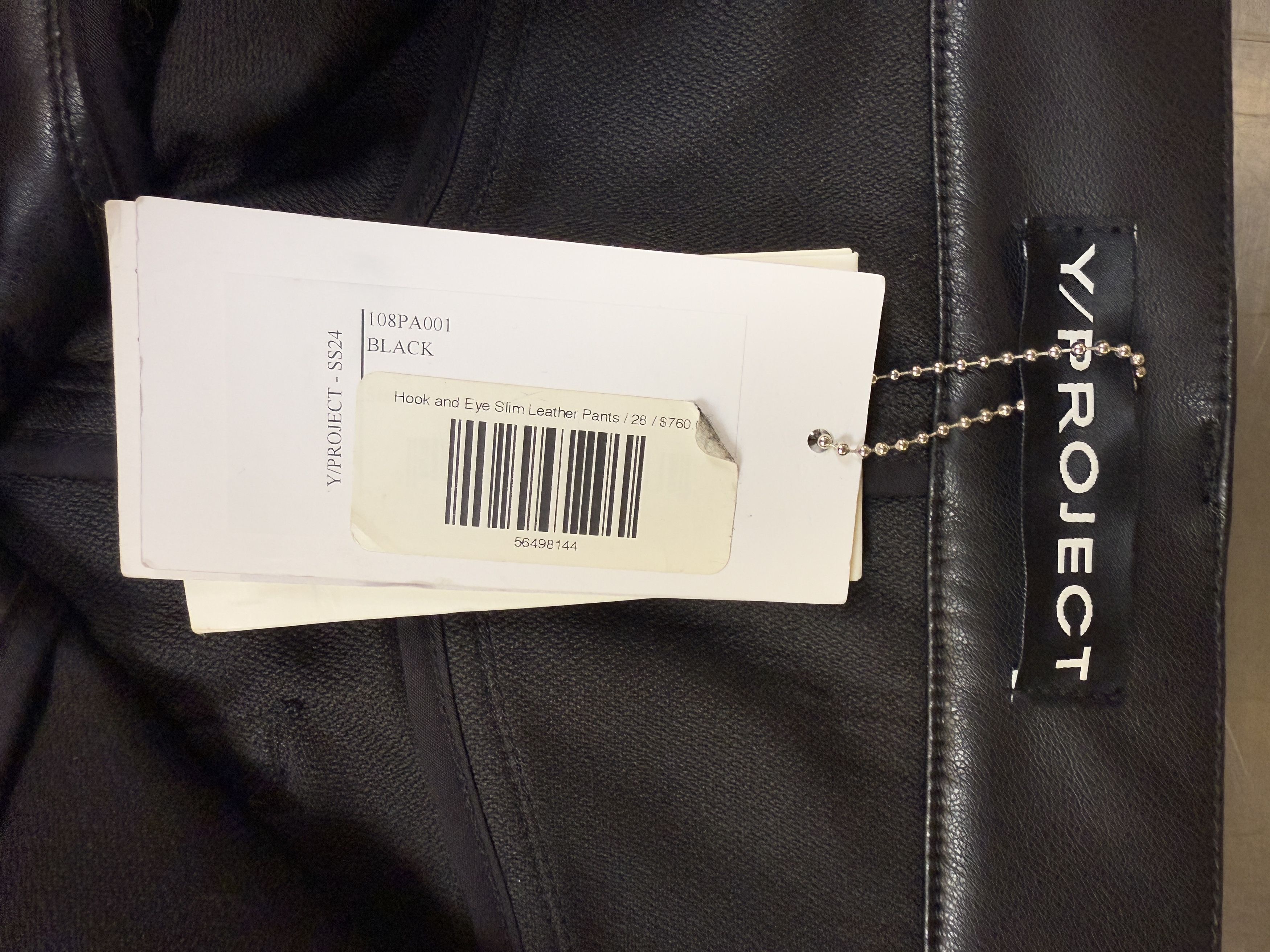 Y/Project $760 Y/Project Hook and Eye Slim Leather Pants Size US 26 / EU 42 - 7 Thumbnail