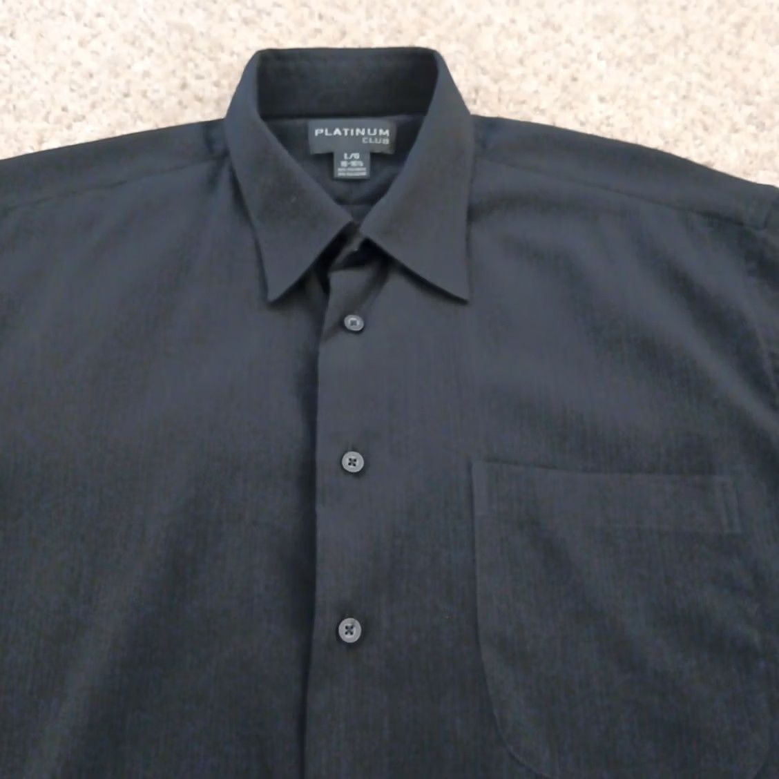 Vintage Platinum Shirt Mens Large Black Short Sleeve Button-Down Polyester Shirt Size US L / EU 52-54 / 3 - 2 Thumbnail