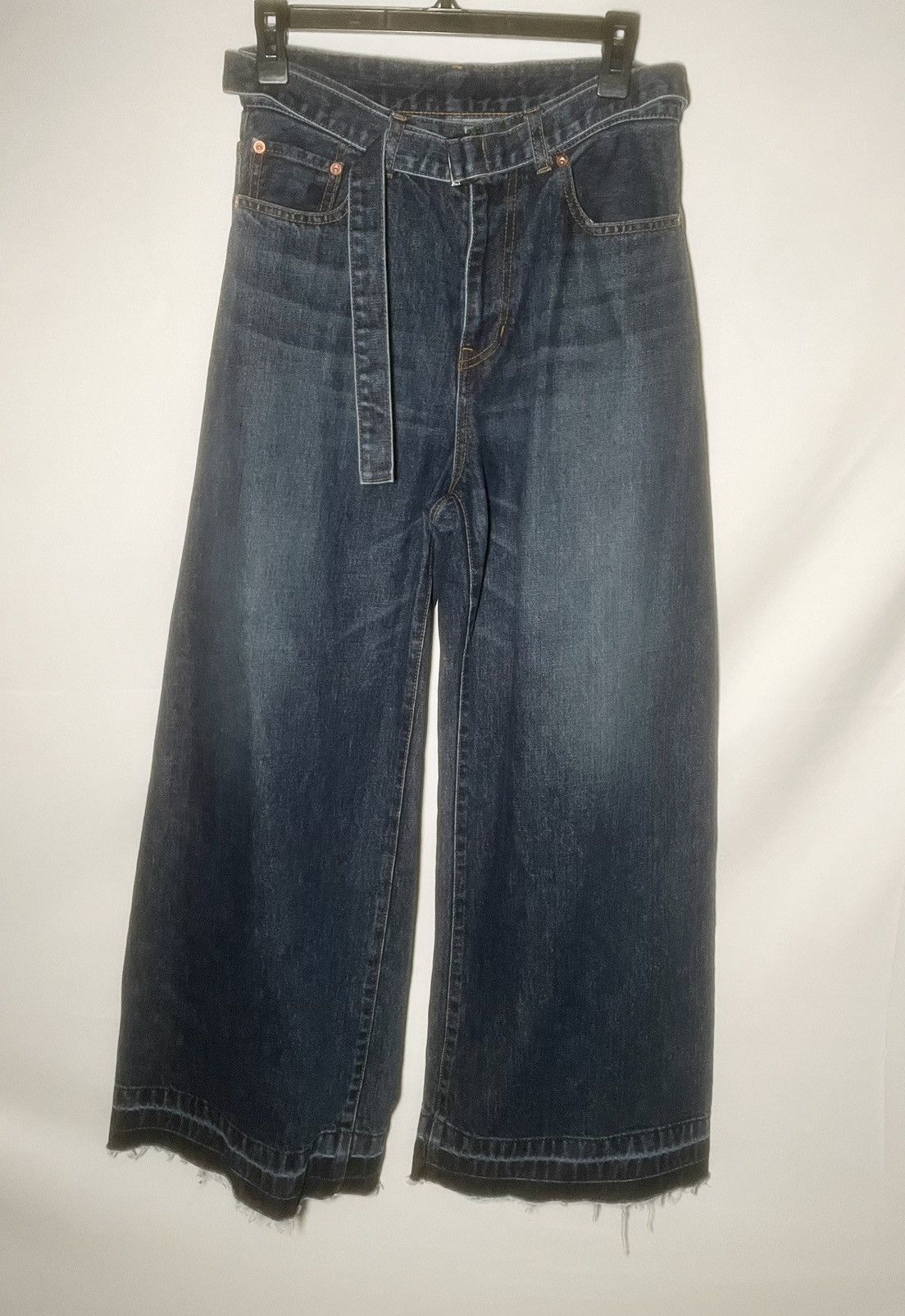 Sacai Sacai Belted Wide Leg Jeans Size 27" / US 4 / IT 40 - 1 Thumbnail