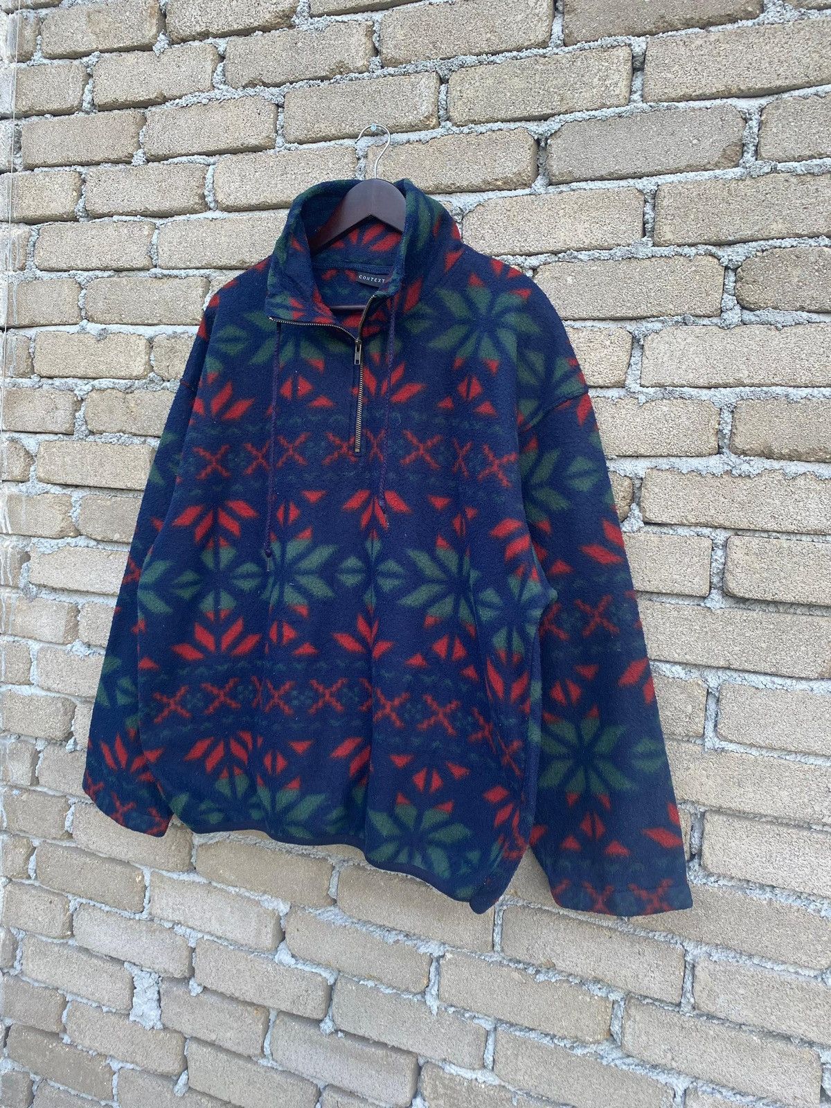 Japanese Brand Vintage Context Fleece Jacket Half Zipper Size US L / EU 52-54 / 3 - 4 Thumbnail