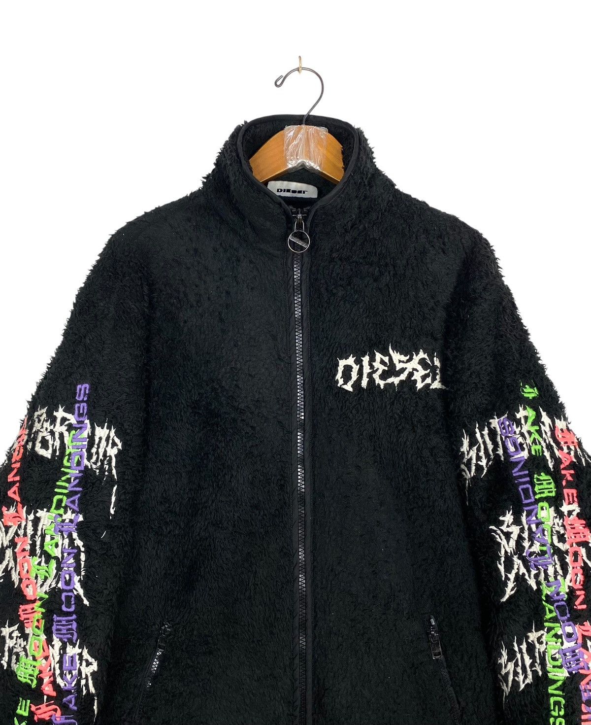 Diesel Rare‼️ Diesel Furry Full Zip Big Logo Sweatshirt Size US XL / EU 56 / 4 - 8 Thumbnail