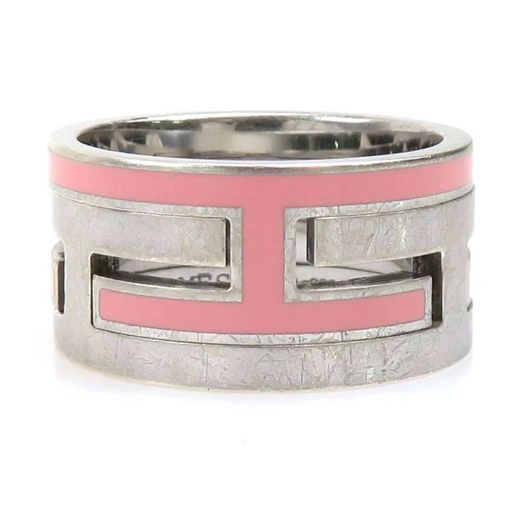 Hermes Hermes Hermès Move Ash Ring in Silver 925 with Enamel and Pink Silver, Women's, e60948a Size ONE SIZE - 1 Thumbnail