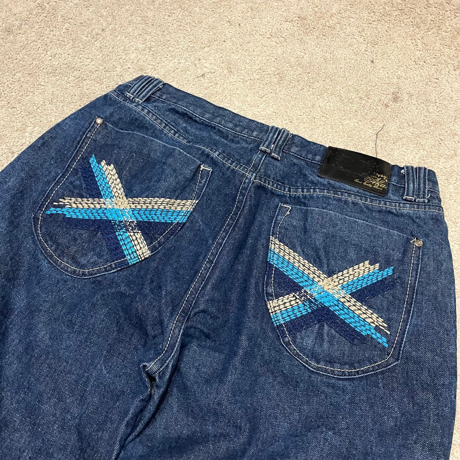 Akademiks Akademiks Y2K Baggy Skater Embroidered Dark Jeans 34Wx31.5L Size US 36 / EU 52 - 3 Thumbnail