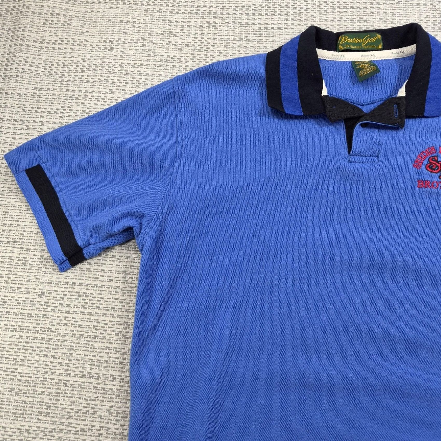 Vintage Vintage Bastion Golf Polo Shirt Mens Large Blue Sheri's Ranch Brothel Knit Golf Size US L / EU 52-54 / 3 - 3 Thumbnail