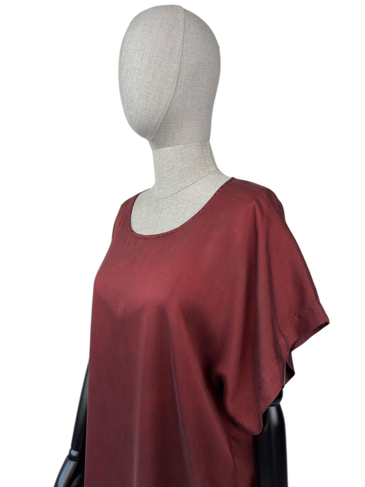 Japanese Brand GRIZAS Silk Lagenlook Short Sleeve Mini Dress Oversized Size L / US 10 / IT 46 - 6 Thumbnail