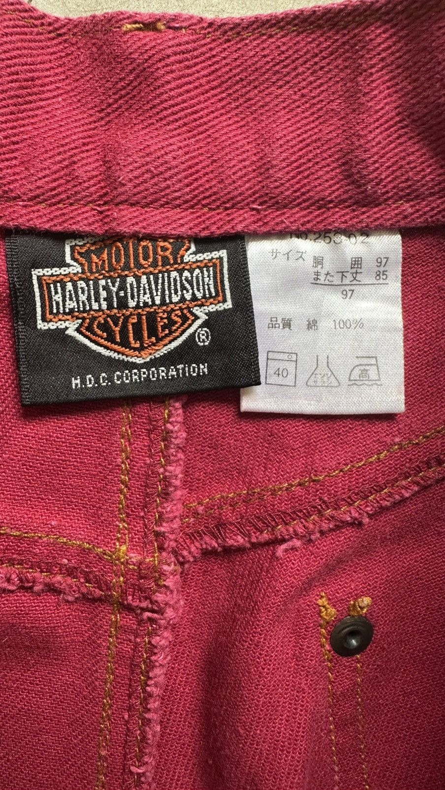 Harley Davidson × Vintage VINTAGE HARLEY DAVIDSON SIDE EYELET LACE UP DENIM PANT Size US 38 / EU 54 - 5 Thumbnail