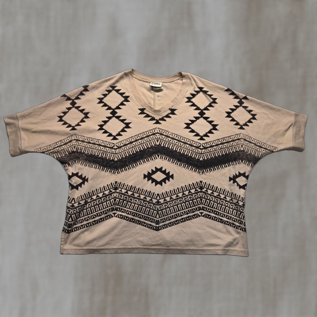 Vintage Links Sweater Aztec Pullover Adult 3X Brown Oversized Womens 3X Aztec-Style Pullover Sweater Brown 3X Womens Size XXL / US 16-18 / IT 52-54 - 1 Thumbnail